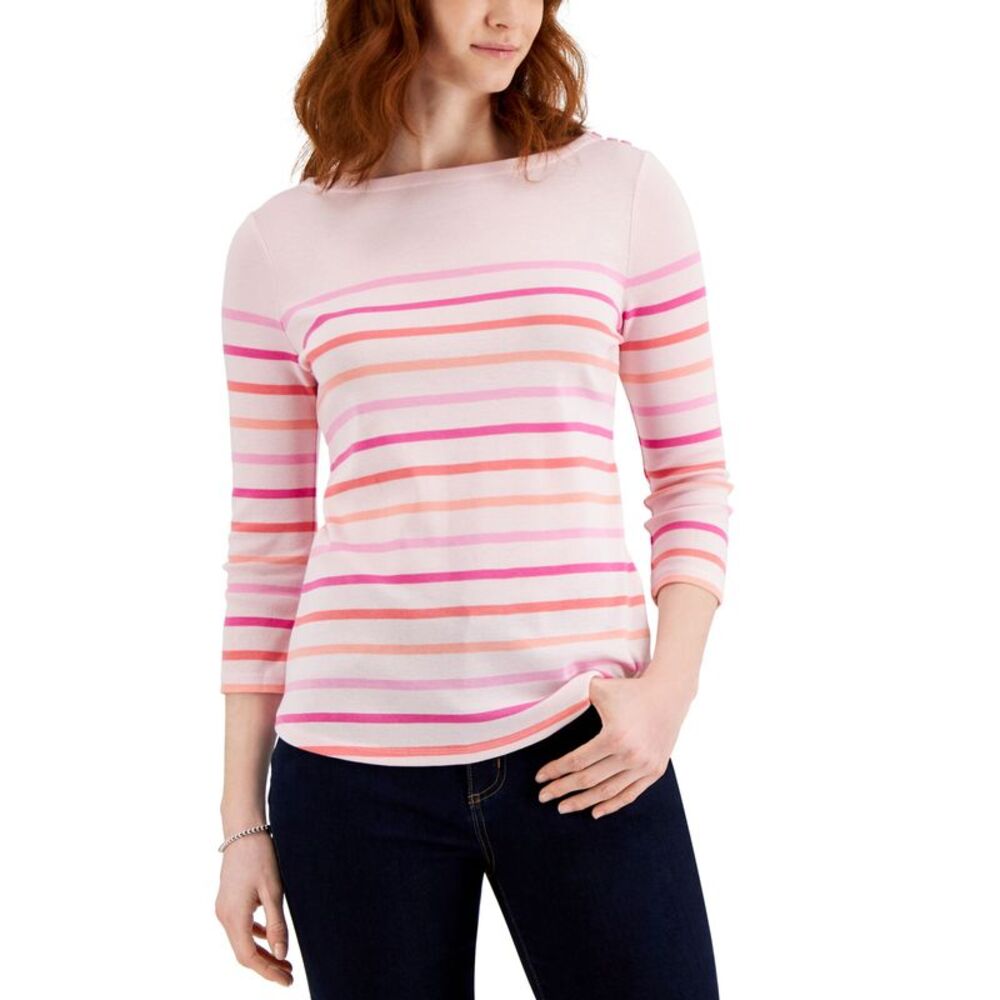 Charter Club Cotton Dot Print Top